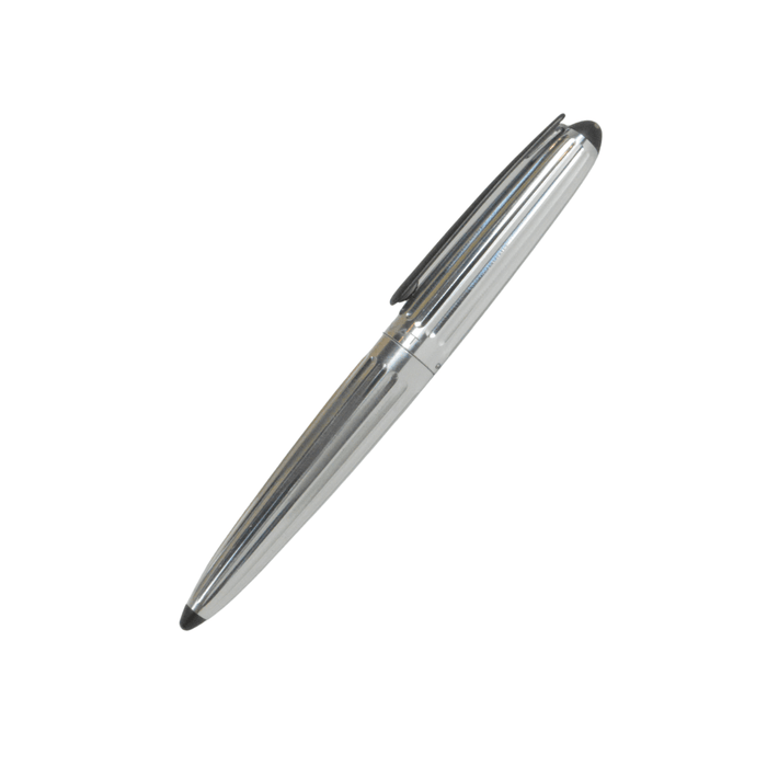 Diplomat Aero fountain pen with extra-fine nib, showcasing sleek black body and gold accents, designed for smooth writing.