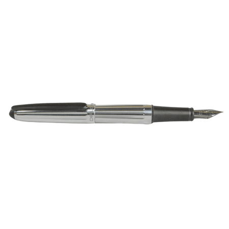 Close-up of Diplomat Aero fountain pen with an extra-fine nib, showcasing its sleek design and premium finish.