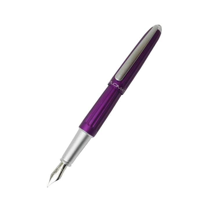 Diplomat Aero fountain pen in violet with a sleek design and extra-fine nib, perfect for smooth writing and elegant style.