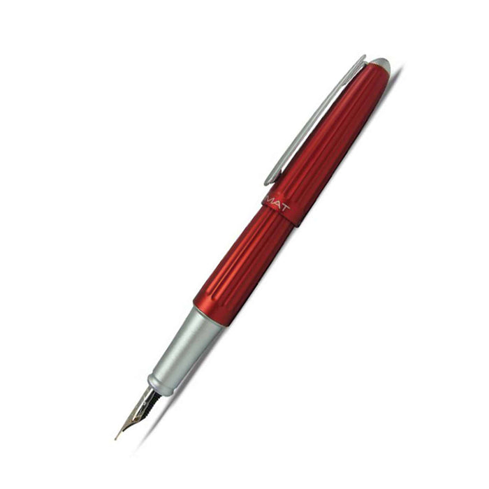 Red Diplomat Aero fountain pen with a sleek design and fine nib, perfect for smooth writing and elegant handwriting.