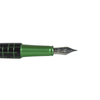 Elegant Diplomat Elox Fountain Pen in black and green matrix with a sleek design and fine nib.