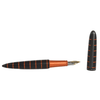Diplomat Elox fountain pen with black and orange resin, showcasing a sleek design and fine nib.