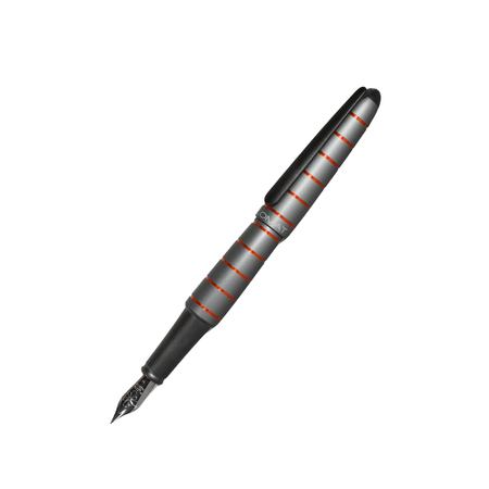 Diplomat Elox fountain pen in grey and orange with an extra-fine nib, showcasing its sleek design and elegant finish.