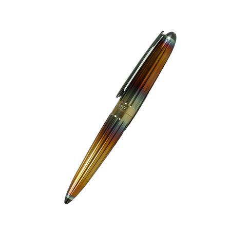 Diplomat Aero Fountain Pen in Flame color, featuring a sleek design and smooth nib, displayed against a neutral background.