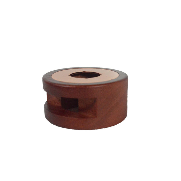 Rose gold sealing wax melting furnace by Papier Plume, showcasing the compact design and heating chamber for wax melting.