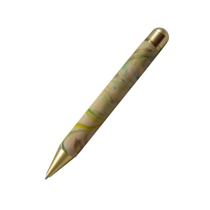 e+m Germany marbled gold ballpoint pen and pencil set with elegant gold accents and marbled design.