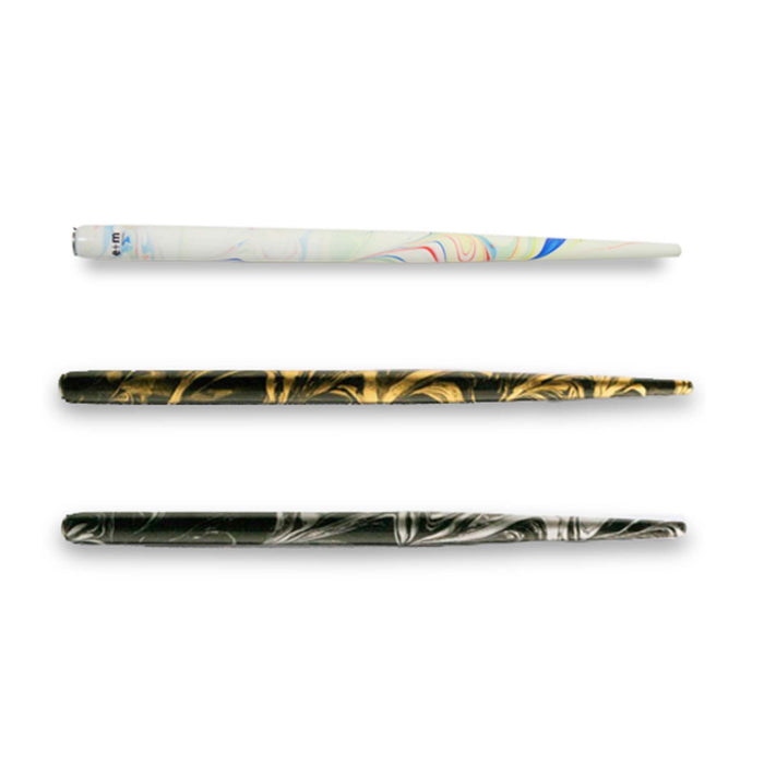 e+m Germany marbleized dipping pen with gold finish and nib, ideal for beginners, featuring elegant marbled design.