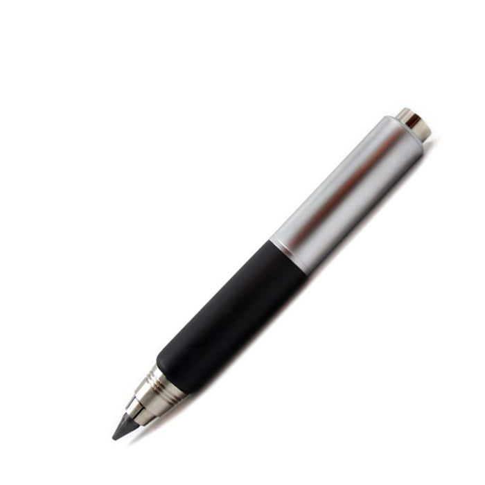 e+m Germany Grip Nature 5.5mm clutch mechanical pencil in black and chrome with textured grip for comfortable writing