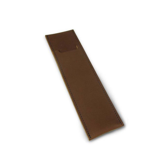 e+m Germany Cognac leather pen case with sleek design, ideal for storing pens and small accessories.