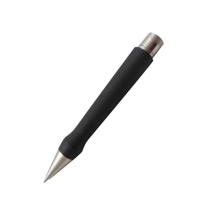 Black e+m Germany Arrow ballpoint pen with sleek design and smooth writing tip.