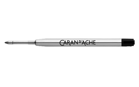 Caran D'Ache 849 rollerball pen refill in black for refillable roller pen, detailed image of the rollerball refill cartridge.