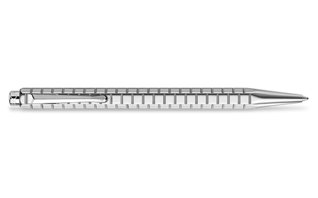 Caran D'Ache Platinum-Coated Ecridor Avenue rollerball pen with intricate design and polished finish.