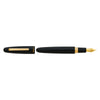 Esterbrook Estie fountain pen with ebony body and gold fittings, showcasing a sleek and elegant writing instrument.