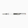Twsbi Eco-T Clear fountain pen with transparent body and silver nib, showcasing the smooth, modern design of the Twsbi brand.