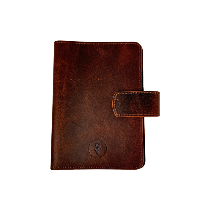 Dark Toscano leather notebook cover by Eng Leather Co. in A6 size, featuring a sleek, textured leather journal cover.
