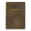 Medium Schemes Journal by The Mincing Mockingbird with patterned cover and lined pages for creative note-taking and sketching.