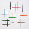 Set of 24 Blackwing Colors pencils with vibrant colored barrels and black erasers, displayed in a neat arrangement.