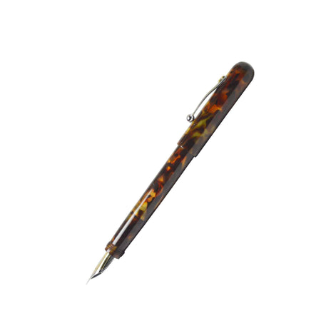Faivet Mémento Ecaille de Tortue fountain pen with steel Jowo extra-fine nib, featuring a tortoise shell pattern and elegant design.