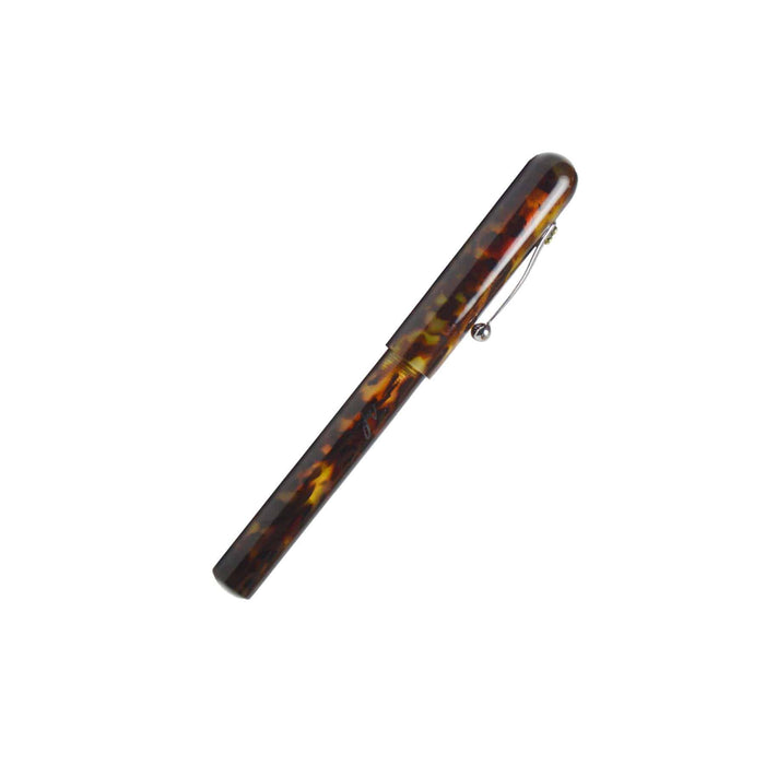 Faivet Mémento Ecaille de Tortue fountain pen with steel Jowo nib, featuring a tortoise shell patterned body and sleek design.