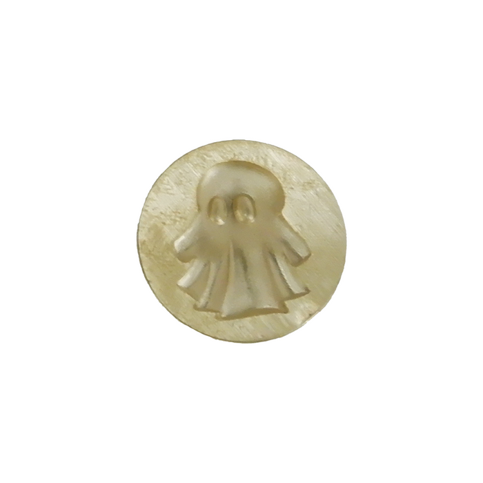 Ghost-shaped wax seal from Papier Plume Halloween wax seal collection, featuring intricate ghost design for sealing and decoration.