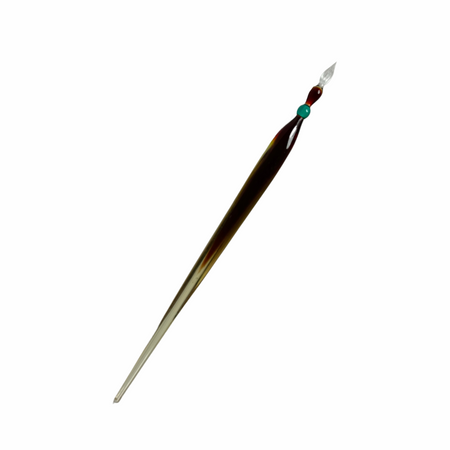 No Solo Vetro glass dipping pen with a triangle-shaped glass tip, designed for detailed ink-dipping and artistic writing.