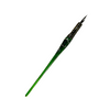 Bortoletti glass dipping pen with silver accents, featuring a sleek green glass body and fine writing tip for detailed ink work.