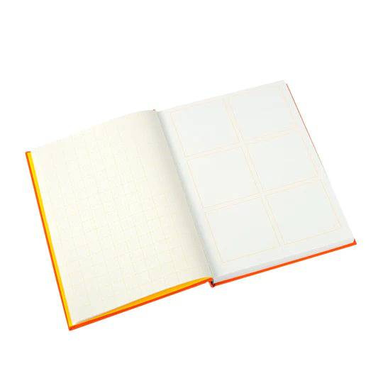 Large orange Grid & Guides journal by Princeton Architectural Press, featuring a grid and guide layout on the cover.