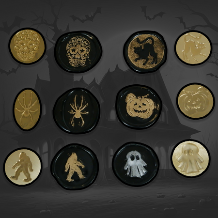 Halloween wax seal from Papier Plume featuring spooky Halloween-themed design, perfect for sealing letters and invitations.