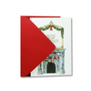 Decorative Christmas card by Scriptura featuring a festive holiday scene with "Home for the Holidays" message.
