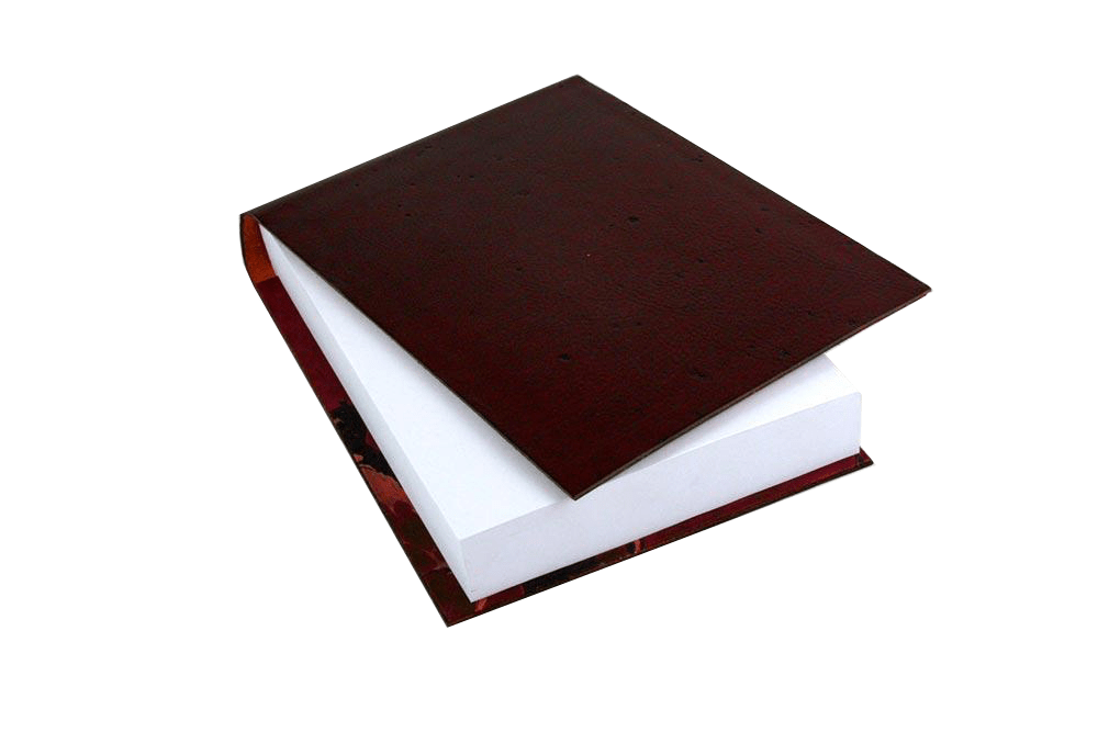 Blue refillable desk memo pad from Il Cartiglio, featuring blank paper pages for notes and reminders.