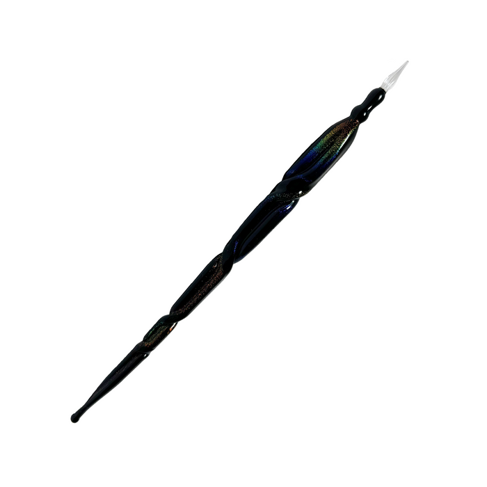 No Solo Vetro glass dipping pen with dicroico design, showcasing colorful glass art and intricate craftsmanship.
