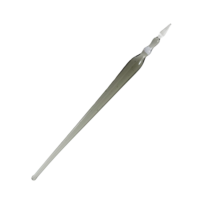 No Solo Vetro glass dipping pen with round tip, clear transparent design for creating glass art and detailed glasswork.