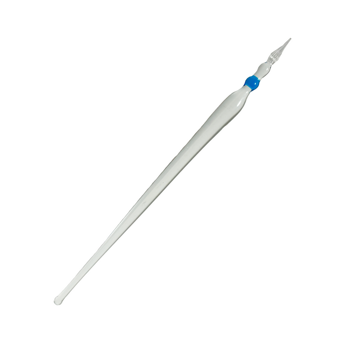 No Solo Vetro round glass dipping pen with clear, smooth glass body for artistic writing and drawing.