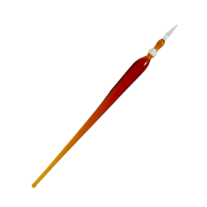 No Solo Vetro glass dipping pen with round tip, clear glass design for artistic ink application, shown on a white background.