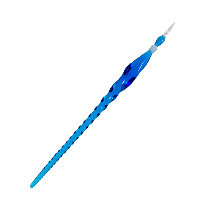 No Solo Vetro twisted glass dipping pen with clear, twisted design for artistic writing and drawing.