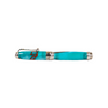 Jean-Pierre Lepine Indigo Classic Murano fountain pen with green body and red filet, showcasing elegant craftsmanship and colorful design.
