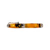 Jean-Pierre Lepine Indigo Classic Murano rollerball pen with yellow and blue filet design, showcasing elegant craftsmanship.