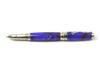 Jean-Pierre Lepine Indigo Classic Murano rollerball pen with blue and red filet, featuring a sleek design and elegant glass accents.