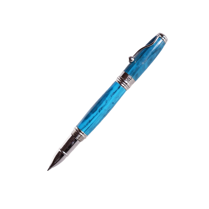Jean-Pierre Lepine Indigo Classic Murano turquoise rollerball pen with a sleek design and polished finish.