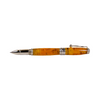 Jean-Pierre Lepine Indigo Classic Murano rollerball pen with yellow-orange accents, showcasing its elegant design and vibrant colors.