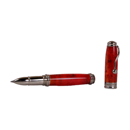 Jean-Pierre Lepine Indigo Classic Murano rollerball pen with orange accents, featuring a sleek design and polished finish.