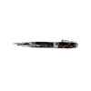 Jean-Pierre Lepine Indigo Classic Murano fountain pen with brown body and beige filet, elegant writing instrument with intricate design.