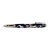 Jean-Pierre Lepine Indigo Classic Murano rollerball pen with black and white design, featuring a sleek and elegant writing instrument.