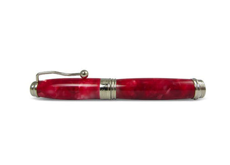 Jean-Pierre Lepine Indigo Classic Murano rollerball pen with spotted red design, elegant and detailed craftsmanship.