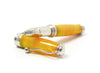 Jean-Pierre Lepine Indigo Classic Murano rollerball pen with spotted yellow design, elegant writing instrument with colorful accents.