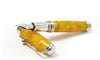 Jean-Pierre Lepine Indigo Classic Murano fountain pen with spotted yellow design and sleek pen body.