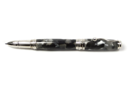 Jean-Pierre Lepine Indigo Classic Murano rollerball pen with black tortoise-patterned resin body and gold accents.