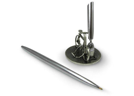 Jac Zagoory Chain Your Bike Not Your Thoughts pen rest and holder, stylish metal desk accessory with chain design and space for pens.