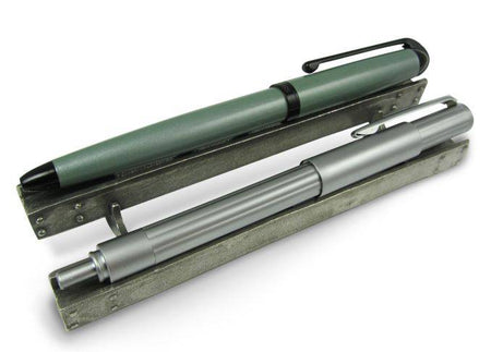 Jac Zagoory double high beam pen holder, a sleek pen rest with modern design for stylish desk organization.