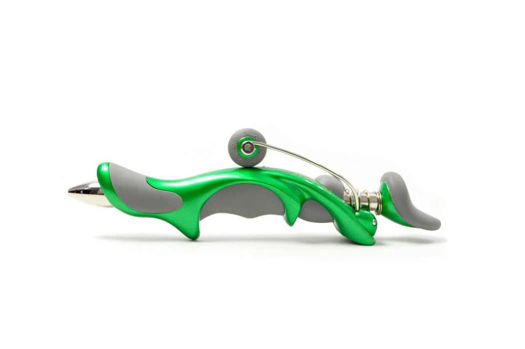 Green Jean-Pierre Lepine Free Ride ballpoint pen with sleek design and metallic finish, displayed on a white background.